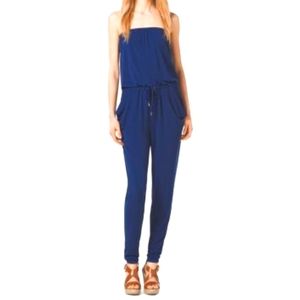 Michael Kors Strapless Navy Jumpsuit